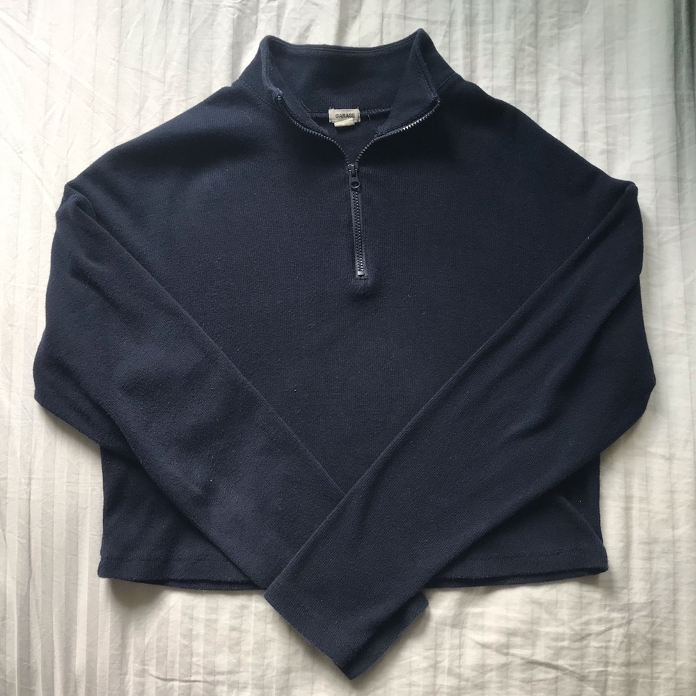 garage cropped quarter zip